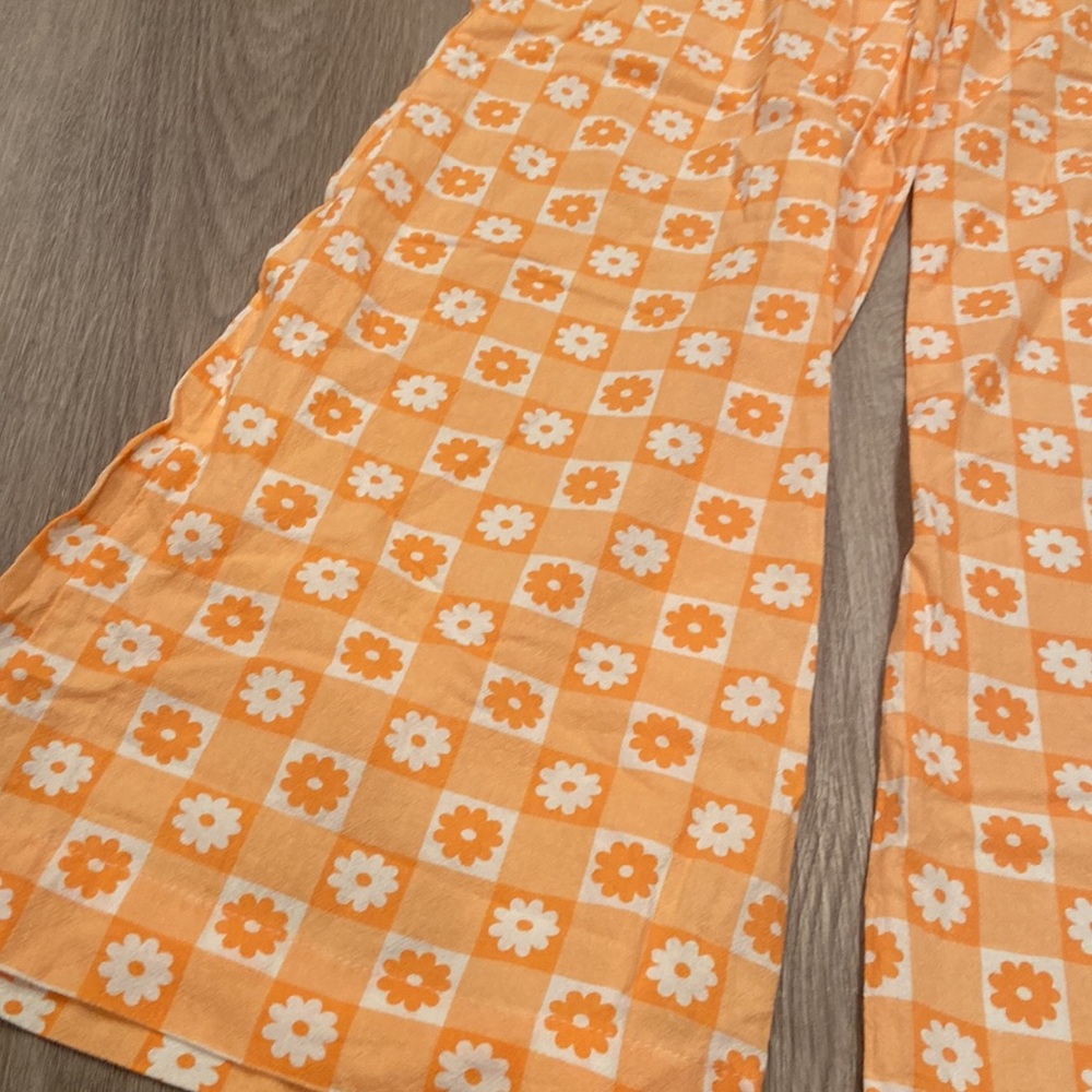 Cotton On Checkered Flower Daisy Pull On Pants - Picture 2 of 4